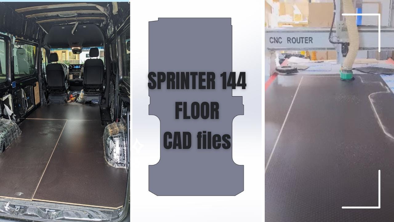 Sprinter 144 floor dxf - CAD / 2018-2025 /